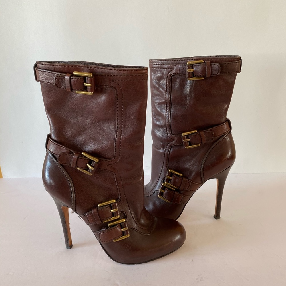 Coach Marsha Brown Leather Boots 6 B